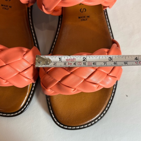 ATELIERS Sz 38 Braided Coral Slides Slip On 2 Strap Sandals Memory Foam - Picture 7 of 11